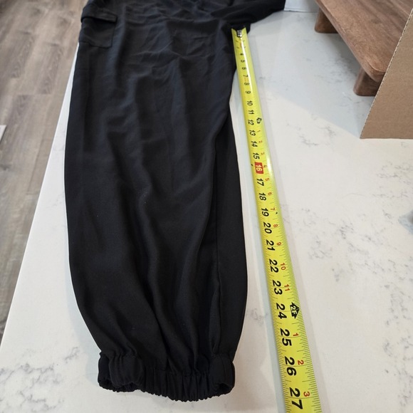 Line of Blush Strapless Jumpsuit XL Black Harem Jogger Cargo Pockets Drawstring - Picture 8 of 12